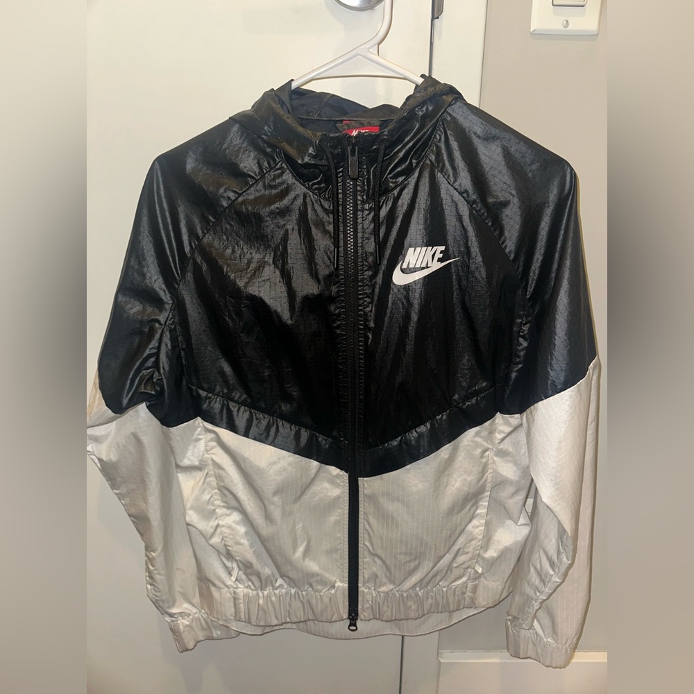 Nike Black and White Windbreaker Jacket